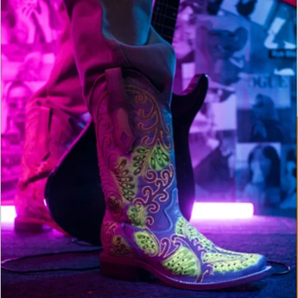 Corral Neon Fluorescent Studded Boots Size C3967